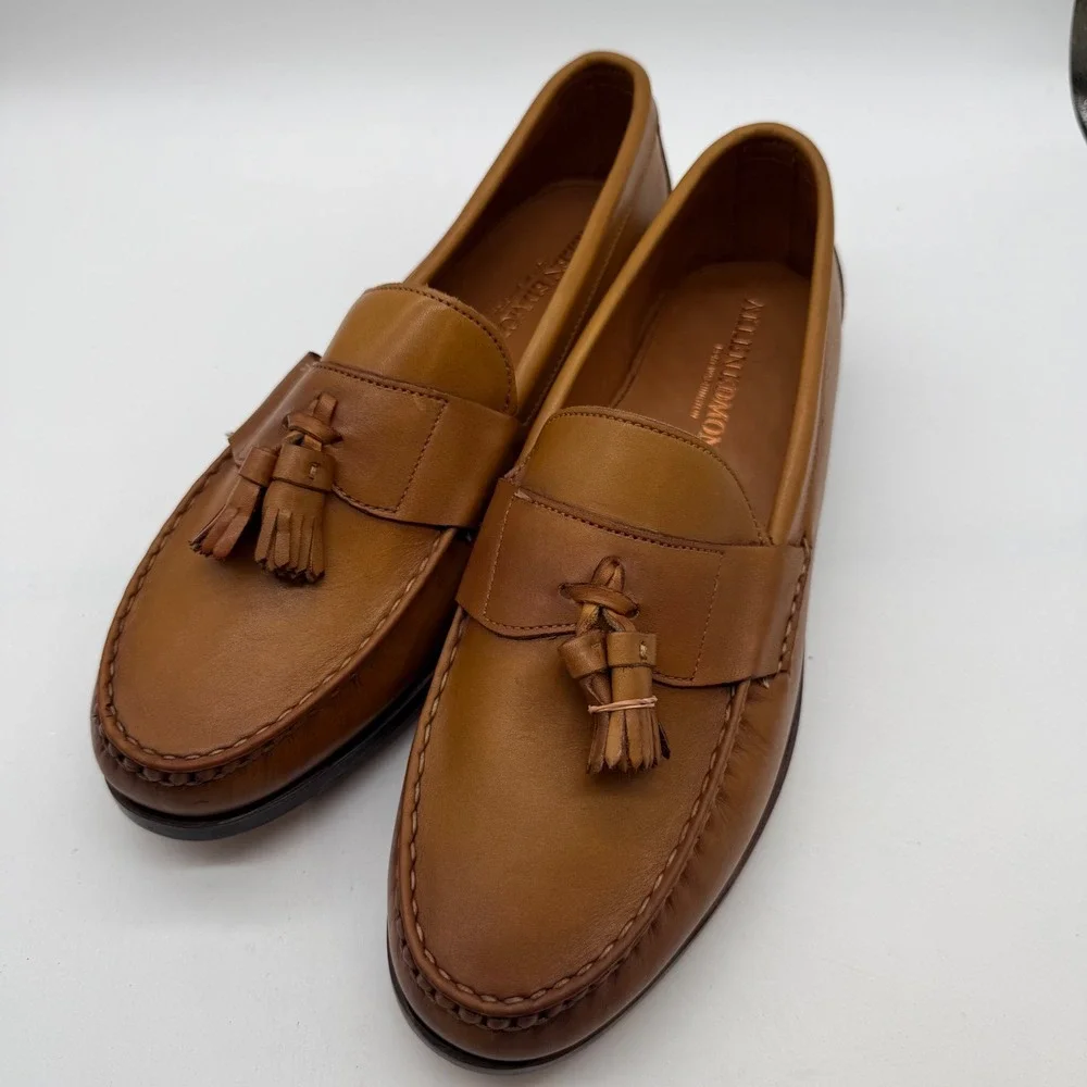 Allen Edmonds Schreier Tan Leather Tassel Loafers Mens 12 B 50192 Dress Shoes